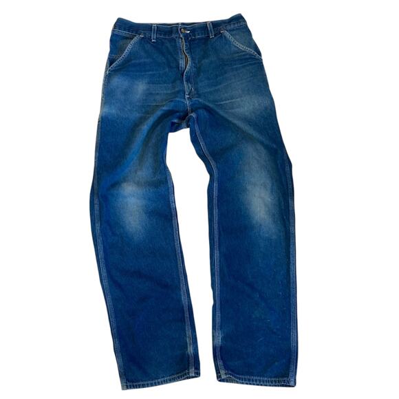 Carhartt Other - Vintage 90s Y2K Carhartt Distressed Feathered Faded Denim Blue Jeans Size 34x34
